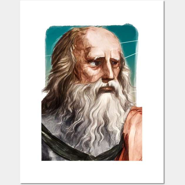 Greek philosopher Plato illustration Wall Art by Litstoy 